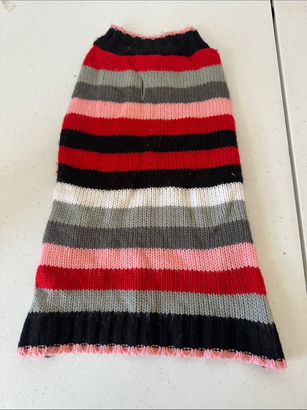 Unbranded Colorful Striped Dog Pullover – M Knit Acrylic Yarn